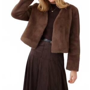 NEW KAREN KANE reversible fur coat in brown